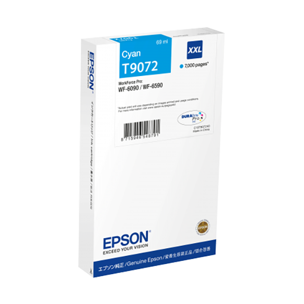 Original Epson T9072 (C13T907240) Druckerpatrone Cyan XXL