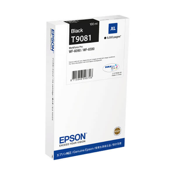 Original Epson T9081 (C13T908140) Tinte Schwarz