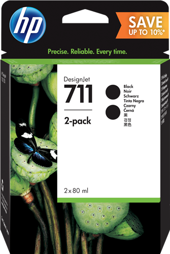 Original HP 711 XL 2 Pack Schwarz Tintenpatrone (P2V31A)