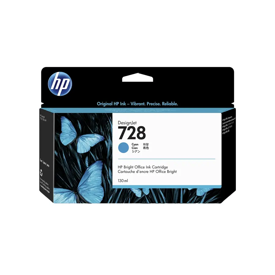 Original HP 728 Druckerpatrone Cyan (F9J67A)