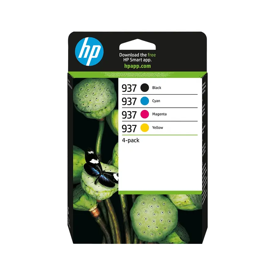 Original HP 937 Druckerpatronen Multipack Schwarz/Cyan/Magenta/Gelb (6C400NE)