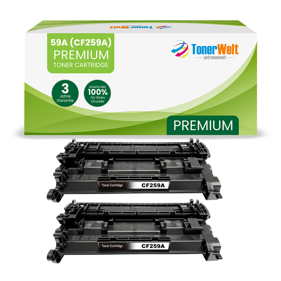 Alternativ zu HP 59A (CF259A) Toner Schwarz Spar-Set 2 Stk. (mit Chip)