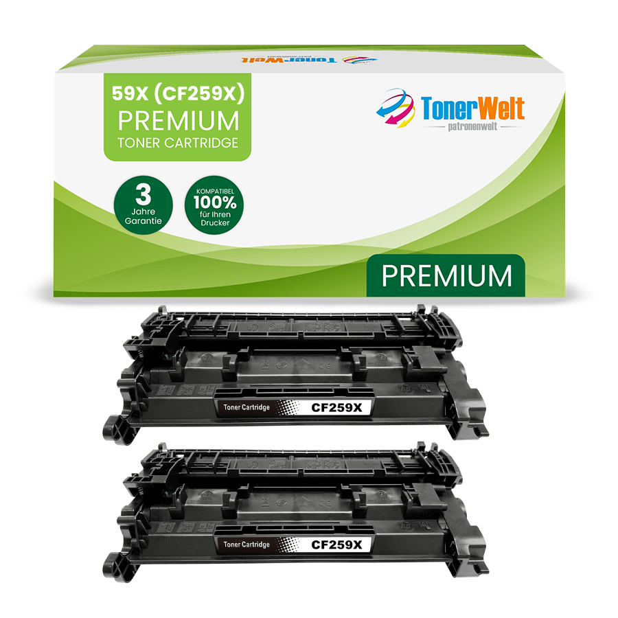 Alternativ zu HP 59X (CF259X) Toner Schwarz Spar-Set 2 Stk. (mit Chip)