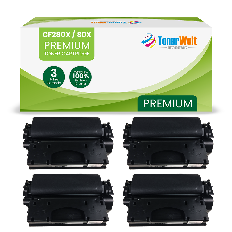 Alternativ zu HP CF280X / 80X  Toner Black Spar-Set (4 Stk.)