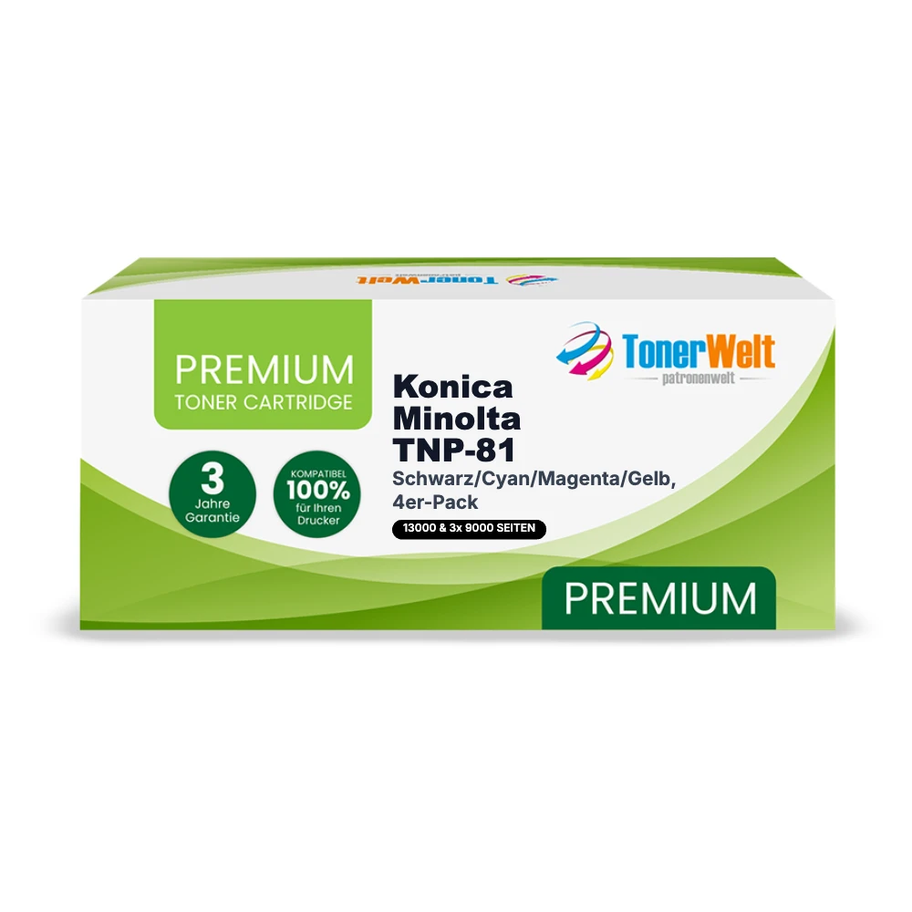 Kompatibel zu Konica Minolta TNP-81 Toner Schwarz/Cyan/Magenta/Gelb, 4er-Pack