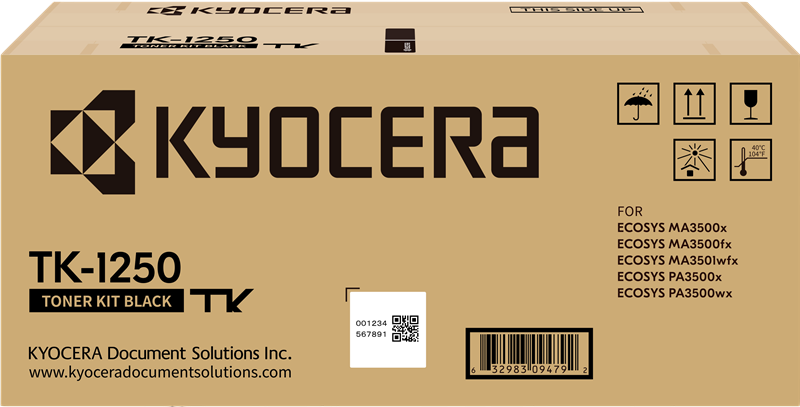 Original Kyocera TK-1250 / 1T0C3H0NL0 Toner Schwarz