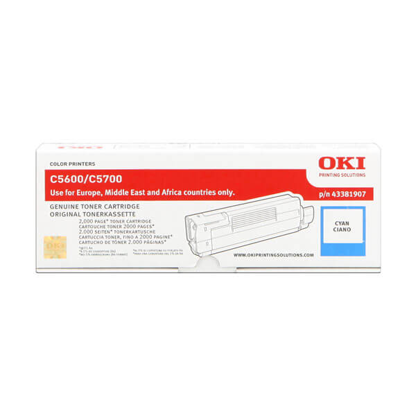 Original OKI (43381907) für OKI-C5600 / C-5700 Toner Cyan