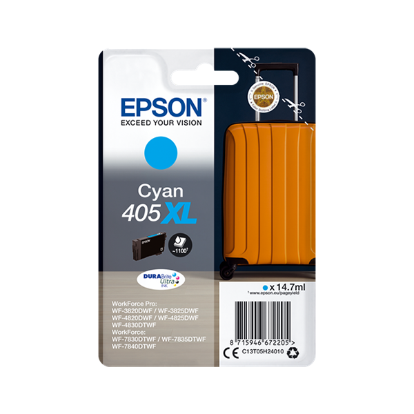 Original Epson 405 XL (C13T05H24010) Druckerpatrone Cyan