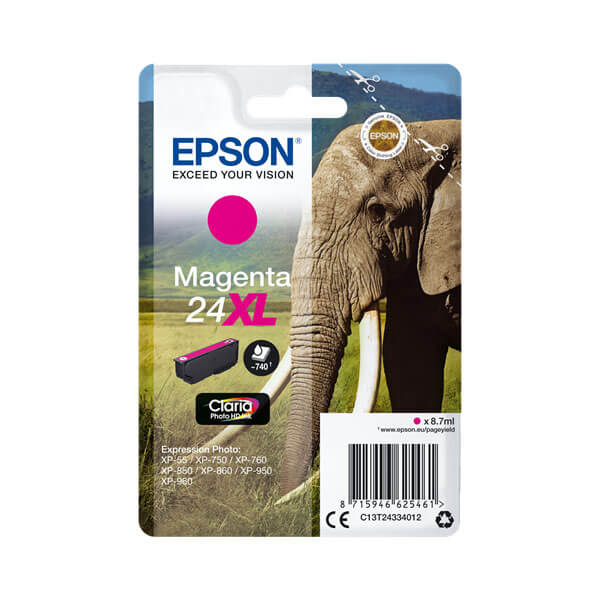 Original Epson (C13T24334012) T2433 / 24XL Tinte Magenta