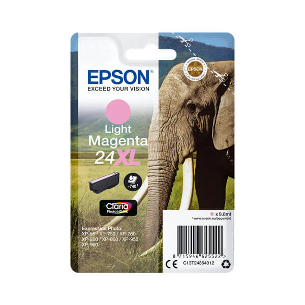 Original Epson (C13T24364012) T2436 / 24XL Tinte Light Magenta