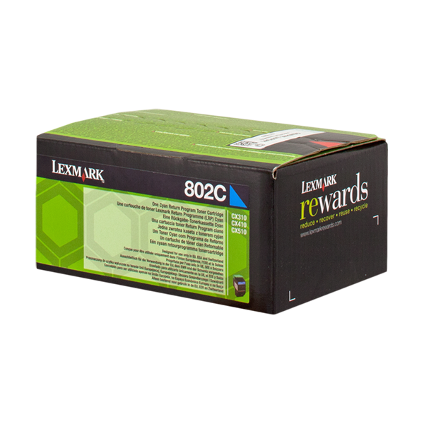 Original Lexmark 80C20C0 (802C) Toner Cyan