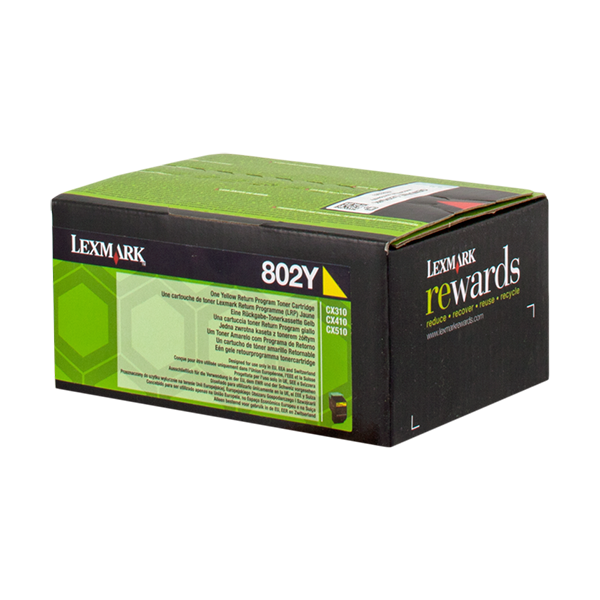 Original Lexmark 80C20Y0 (802Y) Toner Yellow