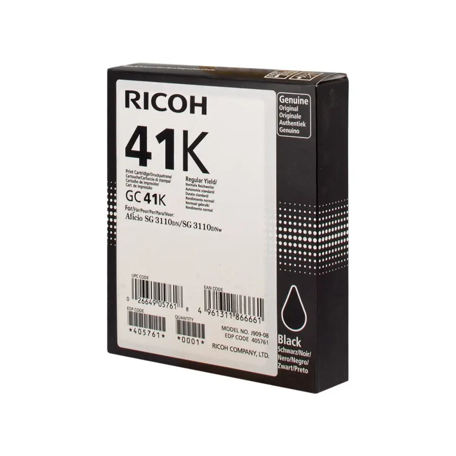 Original Ricoh GC41BKHC Gel Patrone Schwarz (405761)