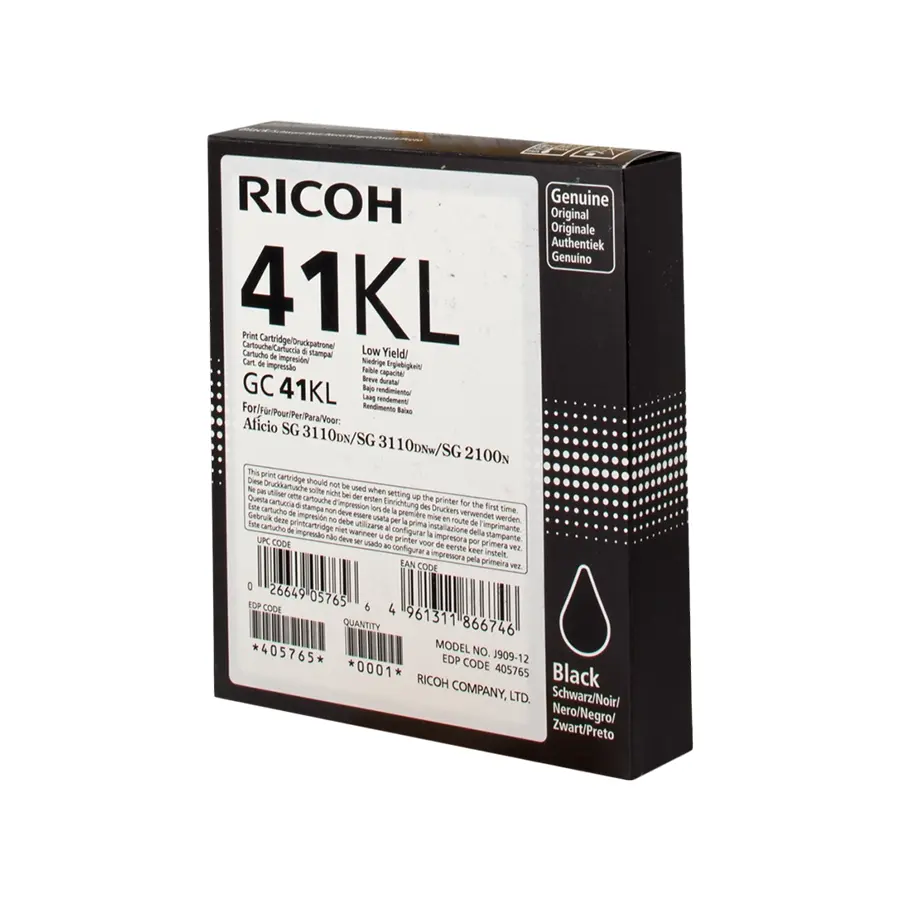 Original Ricoh GC41BKL Gel Patrone Schwarz (405765)