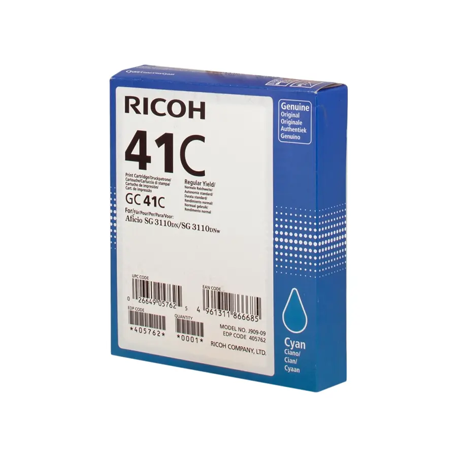 Original Ricoh GC41CHC Gel Patrone Cyan (405762)