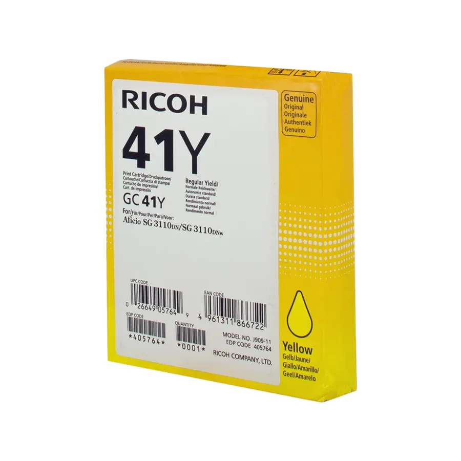 Original Ricoh GC41YHC Gel Patrone Gelb (405764)