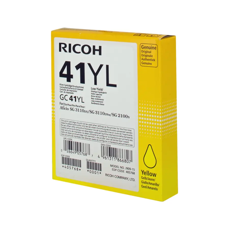 Original Ricoh GC41YL Gel Patrone Gelb (405768)