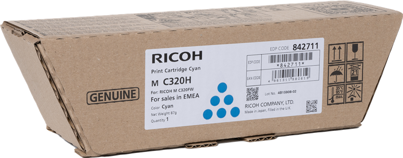 Original Ricoh M C320H / 842711 Toner Cyan