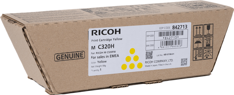 Original Ricoh M C320H / 842713 Toner Gelb