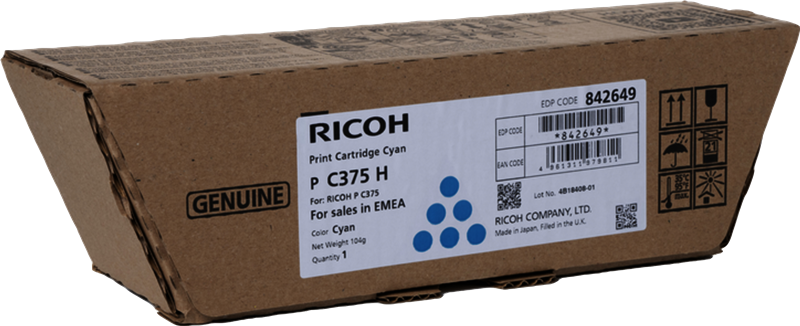 Original Ricoh P C375H / 842649 Toner Cyan