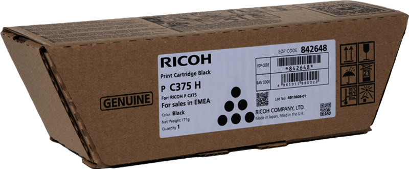 Original Ricoh P C375H / 842648 Toner Schwarz